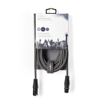 Nedis DMX Adapter Cable | XLR 3-Pin Han | XLR 3-Pin Hun | Nikkel belagt | 5.00 m | Rund | PVC | Mørk Grå | Pappetui