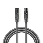 Nedis DMX Adapter Cable | XLR 3-Pin Han | XLR 3-Pin Hun | Nikkel belagt | 15.0 m | Rund | PVC | Mørk Grå | Gaveeske