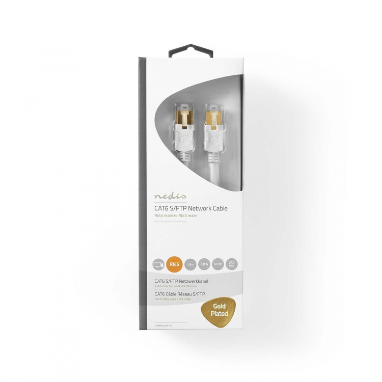 Nedis CAT6 Nettverkskabel | RJ45 Han | RJ45 Han | S/FTP | 1.50 m | Rund | LSZH / PVC | Hvit | Vindus boks