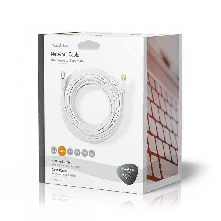 Nedis CAT6 Nettverkskabel | RJ45 Han | RJ45 Han | S/FTP | 30.0 m | Rund | LSZH / PVC | Hvit | Vindus boks
