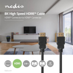 Nedis Ultra High Speed ​​HDMI ™ Cable | HDMI ™ -kontakt | HDMI ™ -kontakt | 8K@60Hz | 48 Gbps | 2.00 m | Rund | 6.5 mm | Sort | Konvolutt