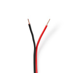 Nedis Speaker Cable | 2x 0.75 mm² | Kobber | 25.0 m | Rund | PVC | Rød / Sort | Rull