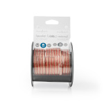 Nedis Speaker Cable | 2 x 1.50 mm² | Kobber | 15.0 m | Rund | PVC | Gjennomsiktig | Rull