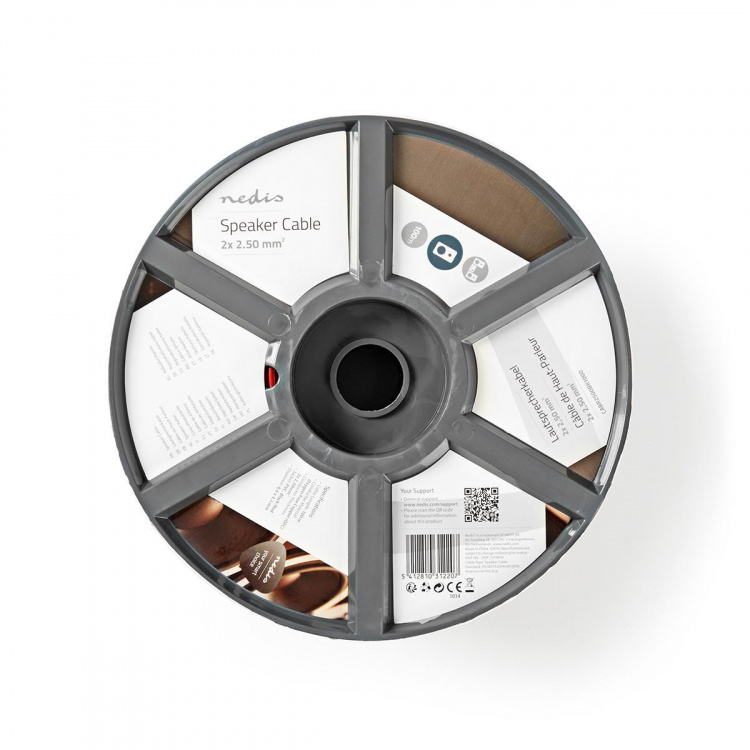 Nedis Speaker Cable | 2 x 2.50 mm² | Kobber | 100.0 m | Rund | PVC | Rød / Sort | Rull Nedis Speaker Cable | 2 x 2.50 mm² | Kobber | 100.0 m | Rund | PVC | Rød / Sort | Rull