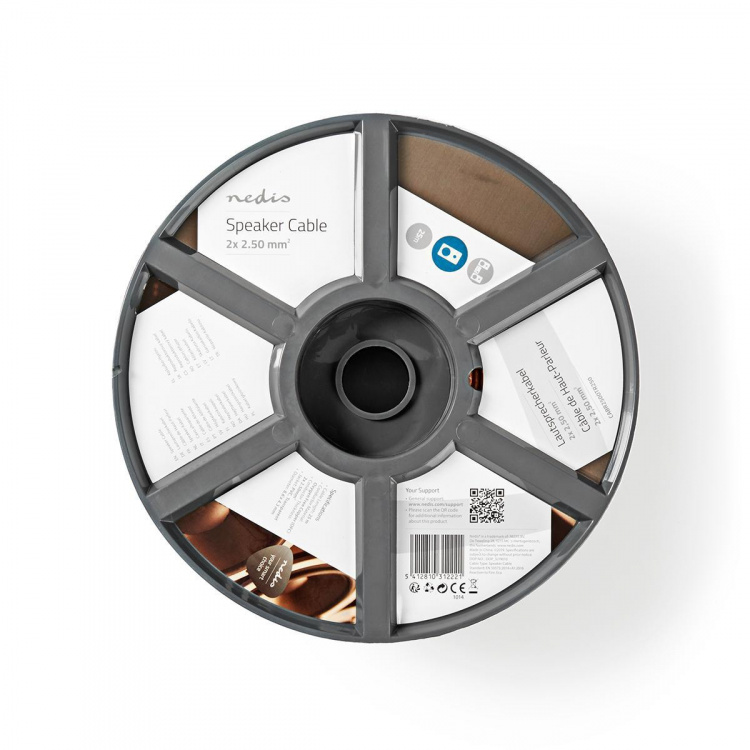 Nedis Speaker Cable | 2 x 2.50 mm² | Kobber | 25.0 m | Rund | PVC | Gjennomsiktig | Rull Nedis Speaker Cable | 2 x 2.50 mm² | Kobber | 25.0 m | Rund | PVC | Gjennomsiktig | Rull