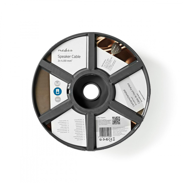 Nedis Speaker Cable | 2 x 4.00 mm² | Kobber | 100.0 m | Rund | PVC | Gjennomsiktig | Rull Nedis Speaker Cable | 2 x 4.00 mm² | Kobber | 100.0 m | Rund | PVC | Gjennomsiktig | Rull