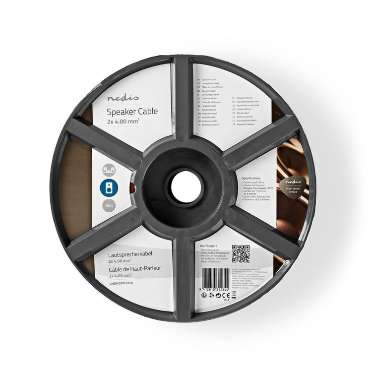 Nedis Speaker Cable | 2 x 4.00 mm² | Kobber | 25.0 m | Rund | PVC | Gjennomsiktig | Rull Nedis Speaker Cable | 2 x 4.00 mm² | Kobber | 25.0 m | Rund | PVC | Gjennomsiktig | Rull