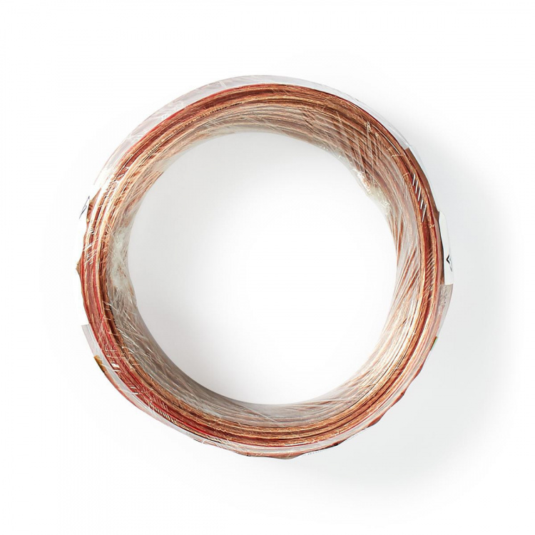 Nedis Speaker Cable | 2 x 0.75 mm² | CCA | 15.0 m | Rund | PVC | Gjennomsiktig | Pakk Inn