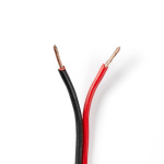Nedis Speaker Cable | 2 x 1.50 mm² | CCA | 100.0 m | Rund | PVC | Rød / Sort | Pakk Inn