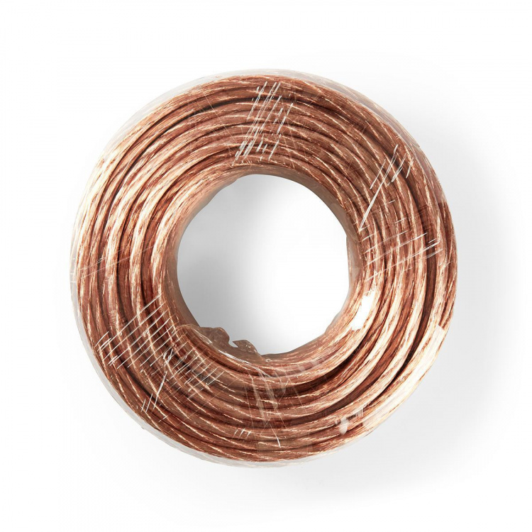 Nedis Speaker Cable | 2 x 6.00 mm² | CCA | 25.0 m | Rund | PVC | Gjennomsiktig | Pakk Inn Nedis Speaker Cable | 2 x 6.00 mm² | CCA | 25.0 m | Rund | PVC | Gjennomsiktig | Pakk Inn