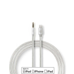 Nedis Lightning Adapter | Apple Lightning 8-Pinners | 3.5 mm Han | Gull belagt | 1.00 m | Rund | Nylon | Deksel Vindusboks