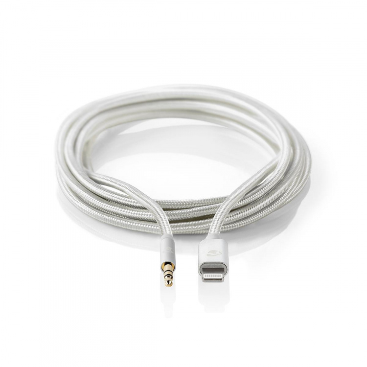 Nedis Lightning Adapter | Apple Lightning 8-Pinners | 3.5 mm Han | Gull belagt | 1.00 m | Rund | Nylon | Deksel Vindusboks