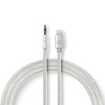 Nedis Lightning Adapter | Apple Lightning 8-Pinners | 3.5 mm Han | Gull belagt | 1.00 m | Rund | Nylon | Deksel Vindusboks