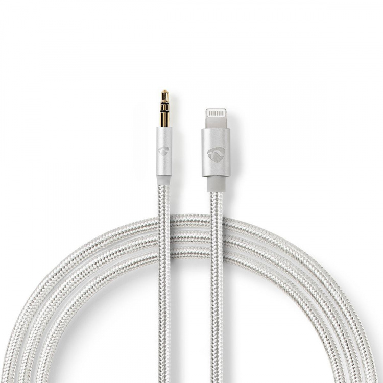 Nedis Lightning Adapter | Apple Lightning 8-Pinners | 3.5 mm Han | Gull belagt | 1.00 m | Rund | Nylon | Deksel Vindusboks