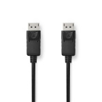 Nedis Displayport-kabel | DisplayPort Han | DisplayPort Han | 8K@60Hz | Nikkel belagt | 3.00 m | Rund | PVC | Sort | Boks