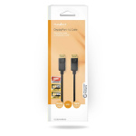 Nedis Displayport-kabel | DisplayPort Han | DisplayPort Han | 8K@60Hz | Nikkel belagt | 3.00 m | Rund | PVC | Sort | Boks