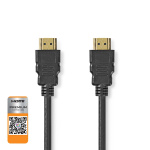 Nedis Premium High Speed ​​HDMI ™ kabel med Ethernet | HDMI ™ -kontakt | HDMI ™ -kontakt | 4K@60Hz | 18 Gbps | 2.00 m | Rund | PVC | Sort | Konvolutt