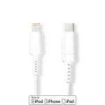 Nedis Lightning Kabel | USB 2.0 | Apple Lightning 8-Pinners | USB-C™ Hann | 480 Mbps | Nikkel belagt | 2.00 m | Rund | PVC | Hvit | Boks