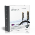 Nedis Aktiv optisk USB-kabel | USB-C™ Hann | HDMI ™ -kontakt | 18 Gbps | 20.0 m | Rund | PVC | Sort | Gaveeske