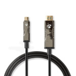 Nedis Aktiv optisk USB-kabel | USB-C™ Hann | HDMI ™ -kontakt | 18 Gbps | 30.0 m | Rund | PVC | Sort | Gaveeske