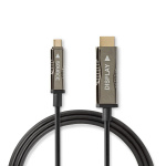 Nedis Aktiv optisk USB-kabel | USB-C™ Hann | HDMI ™ -kontakt | 18 Gbps | 30.0 m | Rund | PVC | Sort | Gaveeske