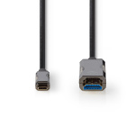 Nedis Aktiv optisk USB-kabel | USB-C™ Hann | HDMI ™ -kontakt | 18 Gbps | 50.0 m | Rund | PVC | Sort | Gaveeske