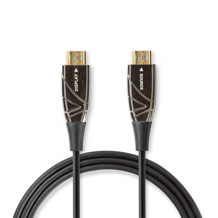 Nedis Aktiv Optical High Speed ​​HDMI-kabel med Ethernet | HDMI ™ -kontakt | HDMI ™ -kontakt | 4K@60Hz | 18 Gbps | 100.0 m | Rund | PVC | Sort | Gaveeske