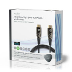Nedis Aktiv Optical High Speed ​​HDMI-kabel med Ethernet | HDMI ™ -kontakt | HDMI ™ -kontakt | 4K@60Hz | 18 Gbps | 20.0 m | Rund | PVC | Sort | Gaveeske