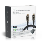 Nedis Aktiv Optical High Speed ​​HDMI-kabel med Ethernet | HDMI ™ -kontakt | HDMI ™ -kontakt | 4K@60Hz | 18 Gbps | 20.0 m | Rund | PVC | Sort | Gaveeske