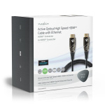 Nedis Aktiv Optical High Speed ​​HDMI-kabel med Ethernet | HDMI ™ -kontakt | HDMI ™ -kontakt | 4K@60Hz | 18 Gbps | 30.0 m | Rund | PVC | Sort | Gaveeske