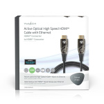 Nedis Aktiv Optical High Speed ​​HDMI-kabel med Ethernet | HDMI ™ -kontakt | HDMI ™ -kontakt | 4K@60Hz | 18 Gbps | 40.0 m | Rund | PVC | Sort | Gaveeske