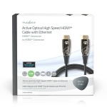 Nedis Aktiv Optical High Speed ​​HDMI-kabel med Ethernet | HDMI ™ -kontakt | HDMI ™ -kontakt | 4K@60Hz | 18 Gbps | 50.0 m | Rund | PVC | Sort | Gaveeske