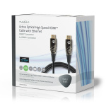 Nedis Aktiv Optical High Speed ​​HDMI-kabel med Ethernet | HDMI ™ -kontakt | HDMI ™ -kontakt | 4K@60Hz | 18 Gbps | 50.0 m | Rund | PVC | Sort | Gaveeske