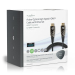 Nedis Aktiv Optical High Speed ​​HDMI-kabel med Ethernet | HDMI ™ -kontakt | HDMI ™ -kontakt | 4K@60Hz | 18 Gbps | 50.0 m | Rund | PVC | Sort | Gaveeske