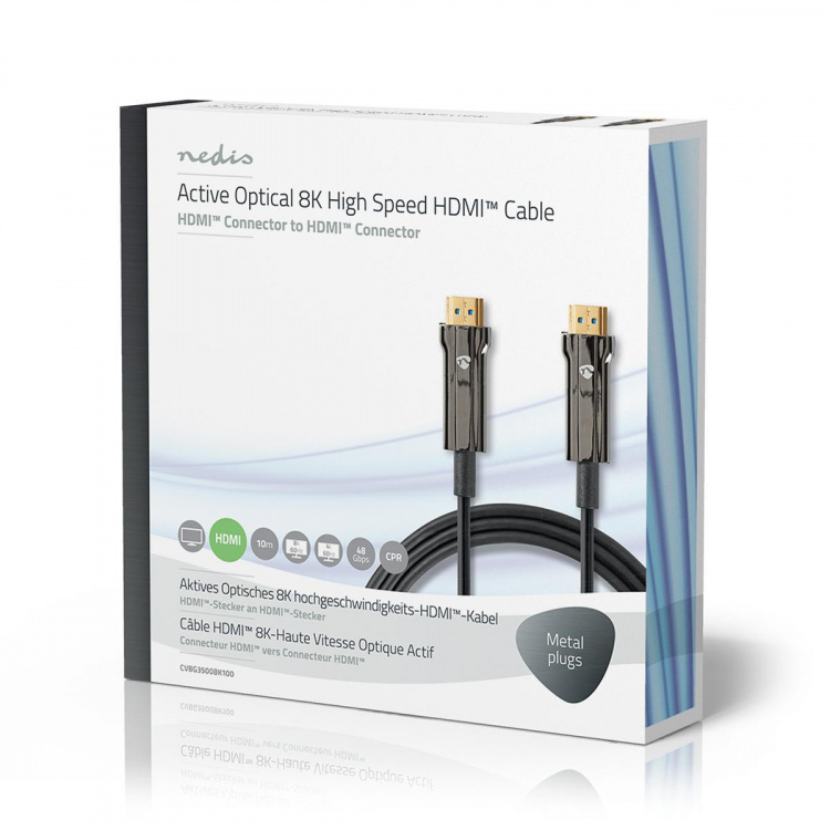 Nedis Aktiv Optical Ultra High Speed HDMI-Kabel med Ethernet | HDMI ™ -kontakt | HDMI ™ -kontakt | 8K@60Hz | 48 Gbps | 10.0 m | Rund | PVC | Sort | Gaveeske Nedis Aktiv Optical Ultra High Speed HDMI-Kabel med Ethernet | HDMI ™ -kontakt | HDMI ™ -kontakt | 8K@60Hz | 48 Gbps | 10.0 m | Rund | PVC | Sort | Gaveeske