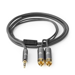Nedis Stereo lydkabel | 3.5 mm Han | 2x RCA Han | Gull belagt | 1.00 m | Rund | Grå / Gun Metal Grå | Deksel Vindusboks Nedis Stereo lydkabel | 3.5 mm Han | 2x RCA Han | Gull belagt | 1.00 m | Rund | Grå / Gun Metal Grå | Deksel Vindusboks
