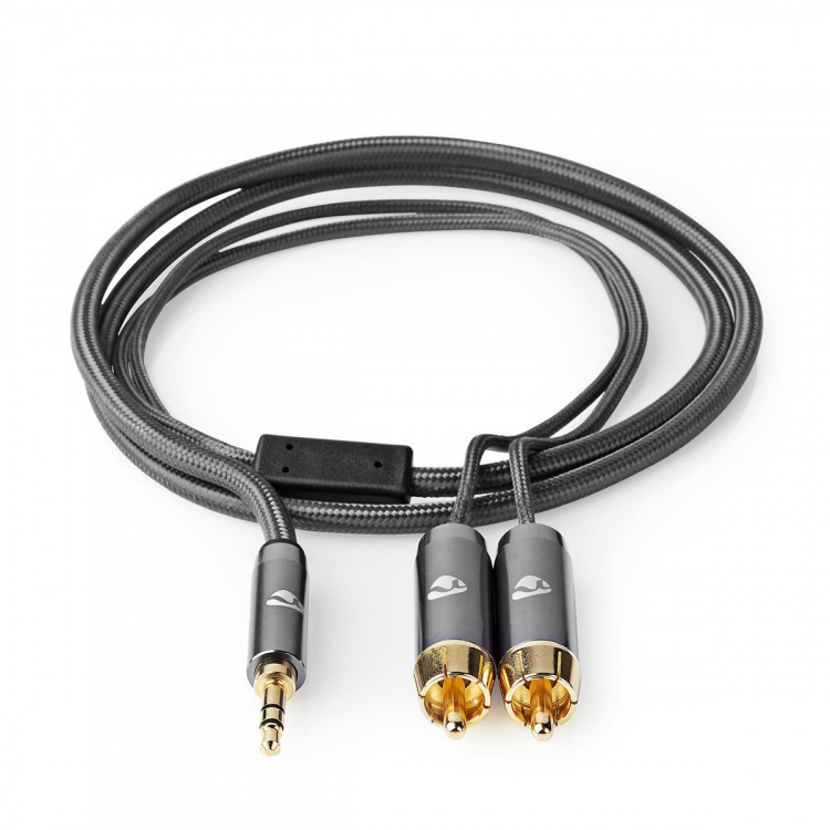 Nedis Stereo lydkabel | 3.5 mm Han | 2x RCA Han | Gull belagt | 2.00 m | Rund | Grå / Gun Metal Grå | Deksel Vindusboks Nedis Stereo lydkabel | 3.5 mm Han | 2x RCA Han | Gull belagt | 2.00 m | Rund | Grå / Gun Metal Grå | Deksel Vindusboks