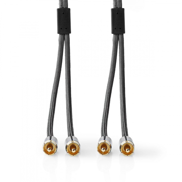 Nedis Stereo lydkabel | 2x RCA Han | 2x RCA Han | Gull belagt | 1.00 m | Rund | Grå / Gun Metal Grå | Deksel Vindusboks Nedis Stereo lydkabel | 2x RCA Han | 2x RCA Han | Gull belagt | 1.00 m | Rund | Grå / Gun Metal Grå | Deksel Vindusboks
