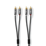 Nedis Stereo lydkabel | 2x RCA Han | 2x RCA Han | Gull belagt | 1.00 m | Rund | Grå / Gun Metal Grå | Deksel Vindusboks Nedis Stereo lydkabel | 2x RCA Han | 2x RCA Han | Gull belagt | 1.00 m | Rund | Grå / Gun Metal Grå | Deksel Vindusboks