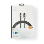 Nedis Optisk lydkabel | TosLink Han | TosLink Han | 3.00 m | Rund | Bomull | Gun Metal Grå | Deksel Vindusboks