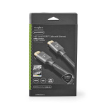 Nedis High Speed ​​HDMI ™ kabel med Ethernet | HDMI ™ -kontakt | HDMI ™ -kontakt | 4K@60Hz | ARC | 18 Gbps | 1.00 m | Rund | Bomull | Gun Metal Grå | Deksel Vindusboks