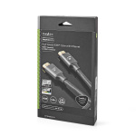 Nedis High Speed ​​HDMI ™ kabel med Ethernet | HDMI ™ -kontakt | HDMI ™ -kontakt | 4K@60Hz | ARC | 18 Gbps | 1.00 m | Rund | Bomull | Gun Metal Grå | Deksel Vindusboks