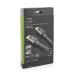 Nedis High Speed HDMI ™ kabel med Ethernet | HDMI ™ -kontakt | HDMI ™ -kontakt | 4K@60Hz | ARC | 18 Gbps | 2.00 m | Rund | Bomull | Gun Metal Grå | Deksel Vindusboks Nedis High Speed HDMI ™ kabel med Ethernet | HDMI ™ -kontakt | HDMI ™ -kontakt | 4K@60Hz | ARC | 18 Gbps | 2.00 m | Rund | Bomull | Gun Metal Grå | Deksel Vindusboks
