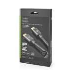 Nedis High Speed ​​HDMI ™ kabel med Ethernet | HDMI ™ -kontakt | HDMI ™ -kontakt | 4K@60Hz | ARC | 18 Gbps | 3.00 m | Rund | Bomull | Gun Metal Grå | Deksel Vindusboks
