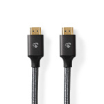 Nedis High Speed ​​HDMI ™ kabel med Ethernet | HDMI ™ -kontakt | HDMI ™ -kontakt | 4K@60Hz | ARC | 18 Gbps | 5.00 m | Rund | Bomull | Gun Metal Grå | Deksel Vindusboks