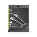 Nedis High Speed ​​HDMI ™ kabel med Ethernet | HDMI ™ -kontakt | HDMI ™ -kontakt | 4K@60Hz | ARC | 18 Gbps | 5.00 m | Rund | Bomull | Gun Metal Grå | Deksel Vindusboks