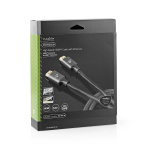 Nedis High Speed ​​HDMI ™ kabel med Ethernet | HDMI ™ -kontakt | HDMI ™ -kontakt | 4K@60Hz | ARC | 18 Gbps | 5.00 m | Rund | Bomull | Gun Metal Grå | Deksel Vindusboks