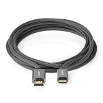 Nedis High Speed ​​HDMI ™ kabel med Ethernet | HDMI ™ -kontakt | HDMI ™ minikontakt | 4K@60Hz | 18 Gbps | 2.00 m | Rund | Bomull | Antrasitt / Gun Metal Grå | Deksel Vindusboks