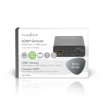 Nedis HDMI ™ Extractor | HDMI™ Input | TosLink Female / 1x 3.5 mm / 1x HDMI™ Output | Maksimum oppløsning: 4K@60Hz | 18 Gbps | Metall | Antrasitt | Gaveeske