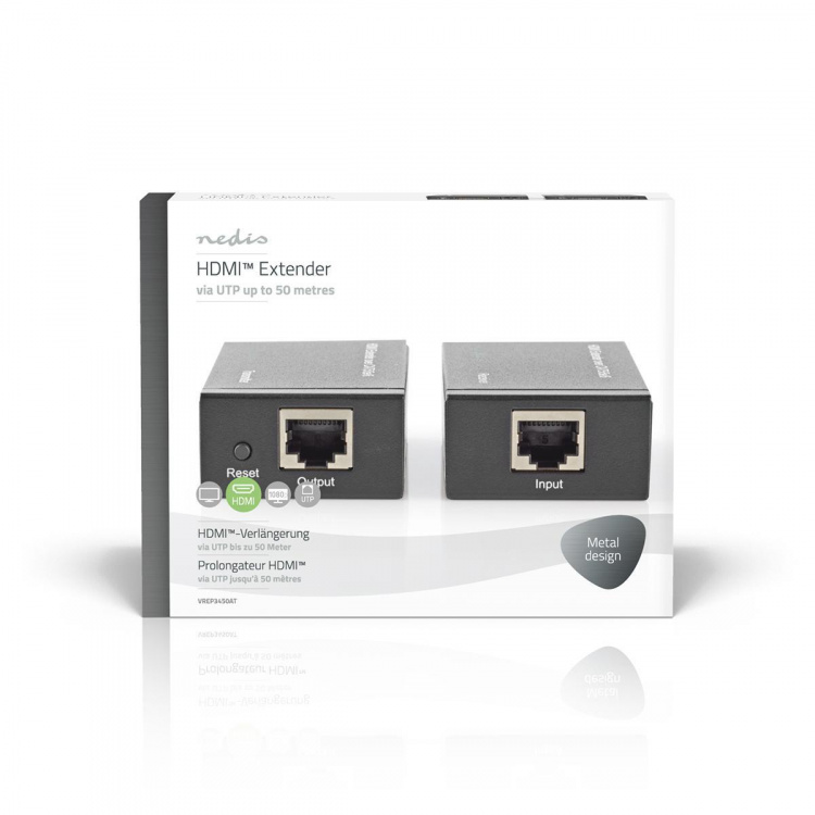 Nedis HDMI ™ Extender | Over Cat6 | Opp til 60.0 m | 1080p | 1.65 Gbps | Metall | Antrasitt